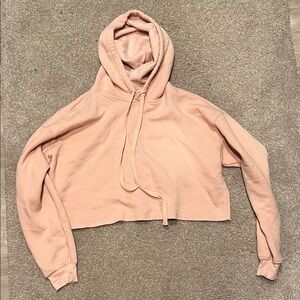 Peach Cropped Hoodie for Women